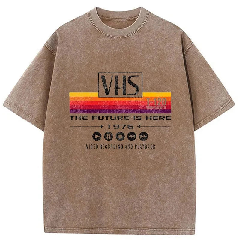 Modecanvas The Future Is Here Japanese Washed T-Shirt-modecanvas