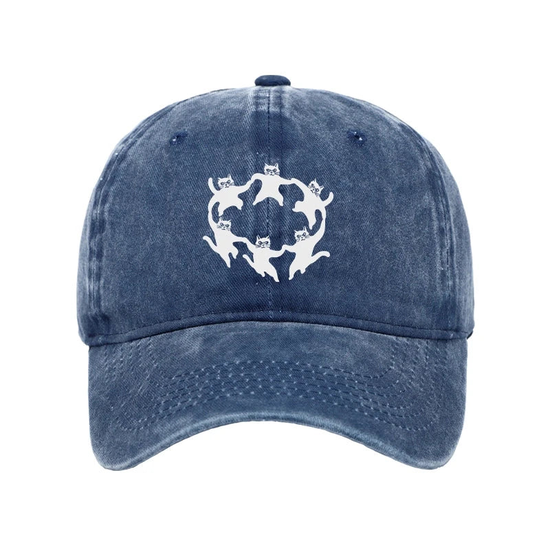 Modecanvas Leisure Cats Japanese Washed Cap-modecanvas