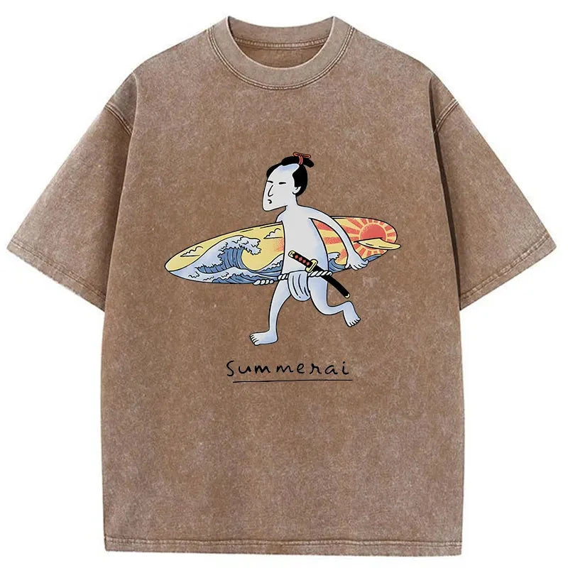 Modecanvas Surf Samurai Japanese Washed T-Shirt