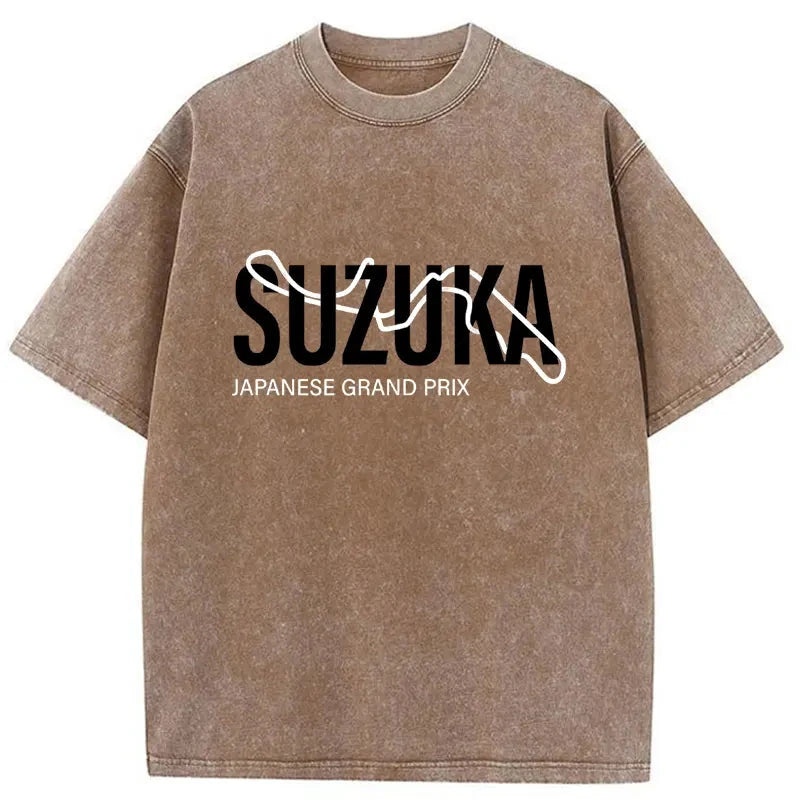 Modecanvas Japanese Suzuka Grand Prix Washed T-Shirt