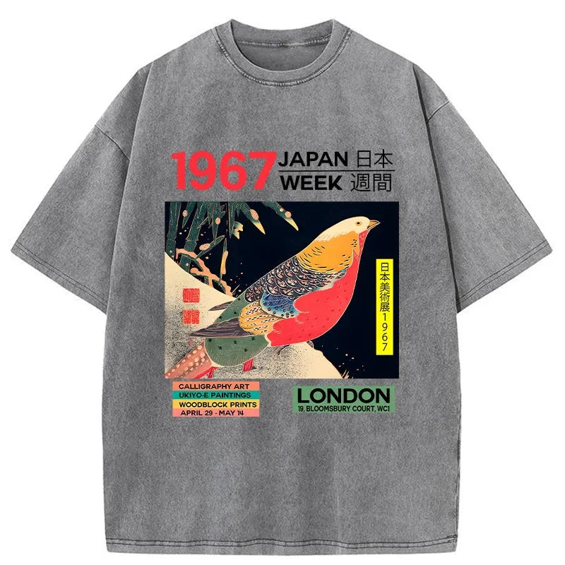 Modecanvas Art Studio Exhibition Japanese Washed T-Shirt-modecanvas