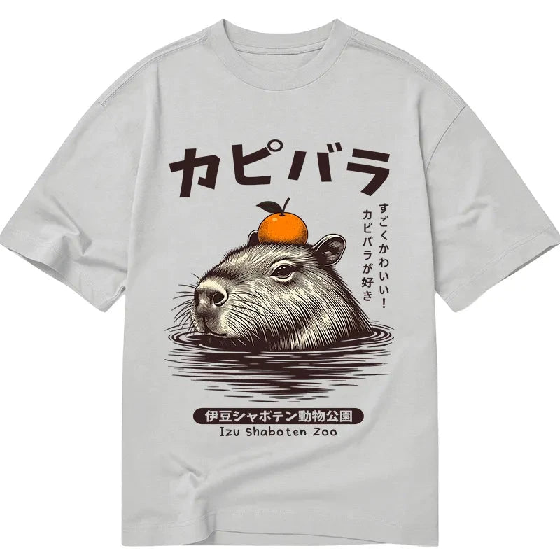 Modecanvas Capybara Hot Spring DTG Printing Classic T-Shirt-modecanvas