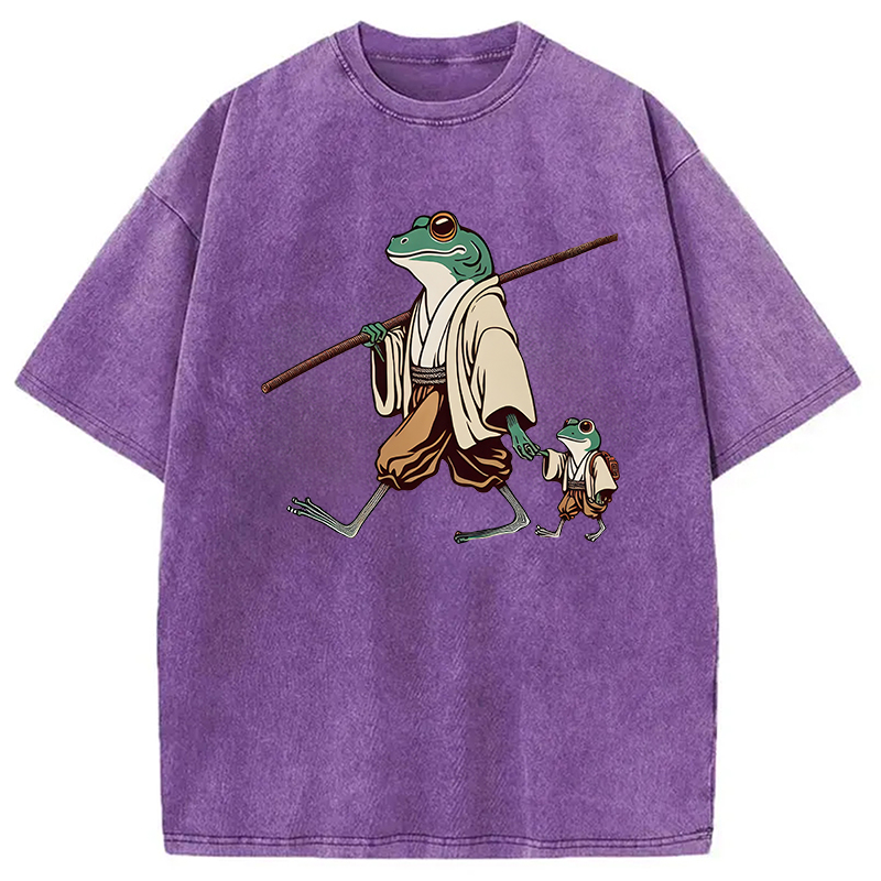 Modecanvas Big Hand Holding Little Hand DTG Printing Washed T-Shirt