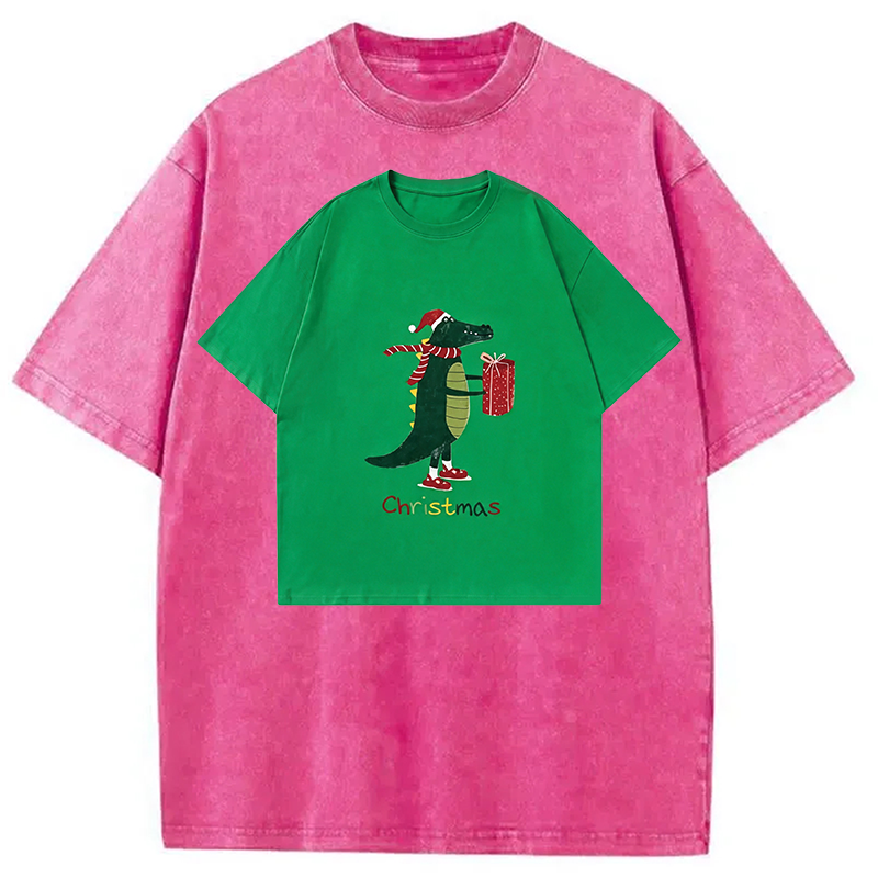 Modecanvas Gift Crocodile Shirt Of DTG Printing Washed T-Shirt