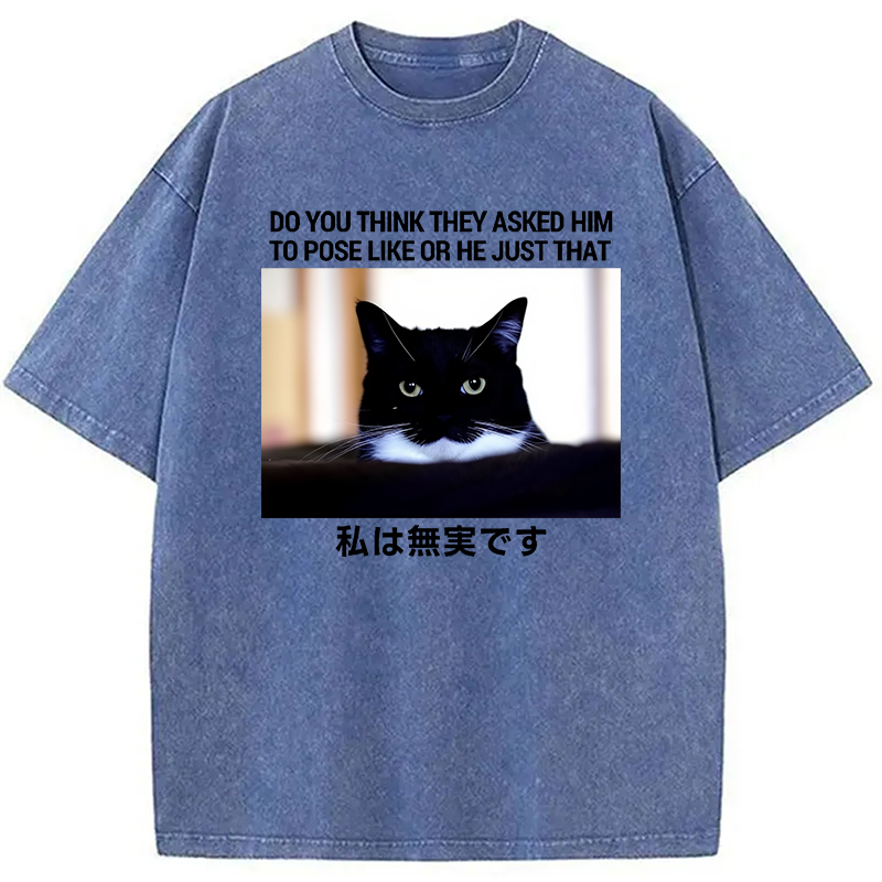 Modecanvas Do You Think Washed T-Shirt