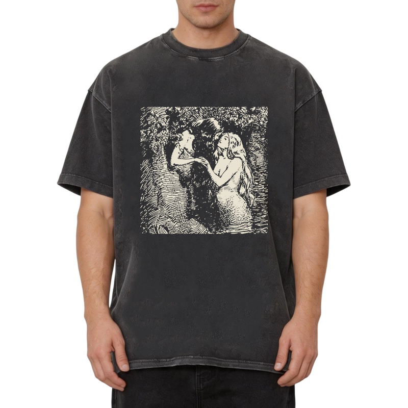 Modecanvas The Nymph and the Dryad DTG Printing Washed T-Shirt