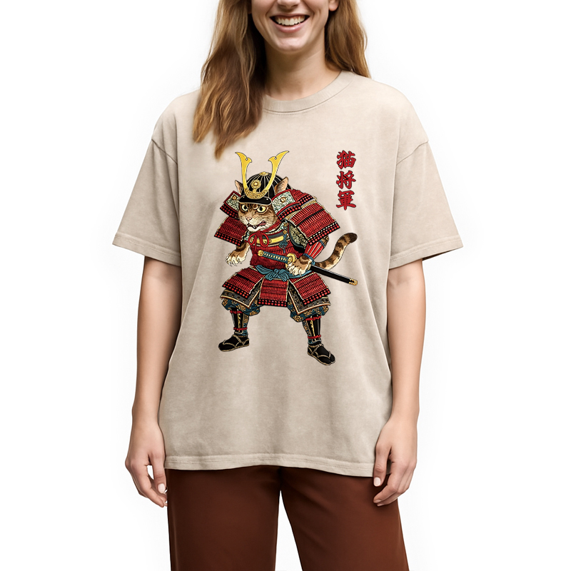 Modecanvas Cat General DTG Printing Washed T-Shirt