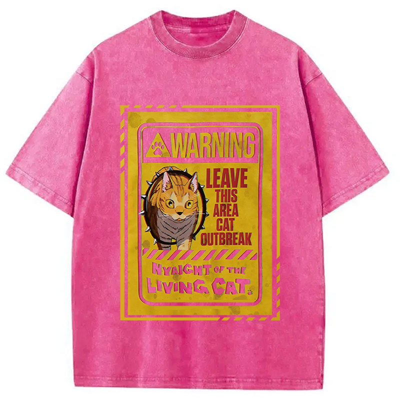 Modecanvas Nyaight Of The Living DTG Printing Washed T-Shirt