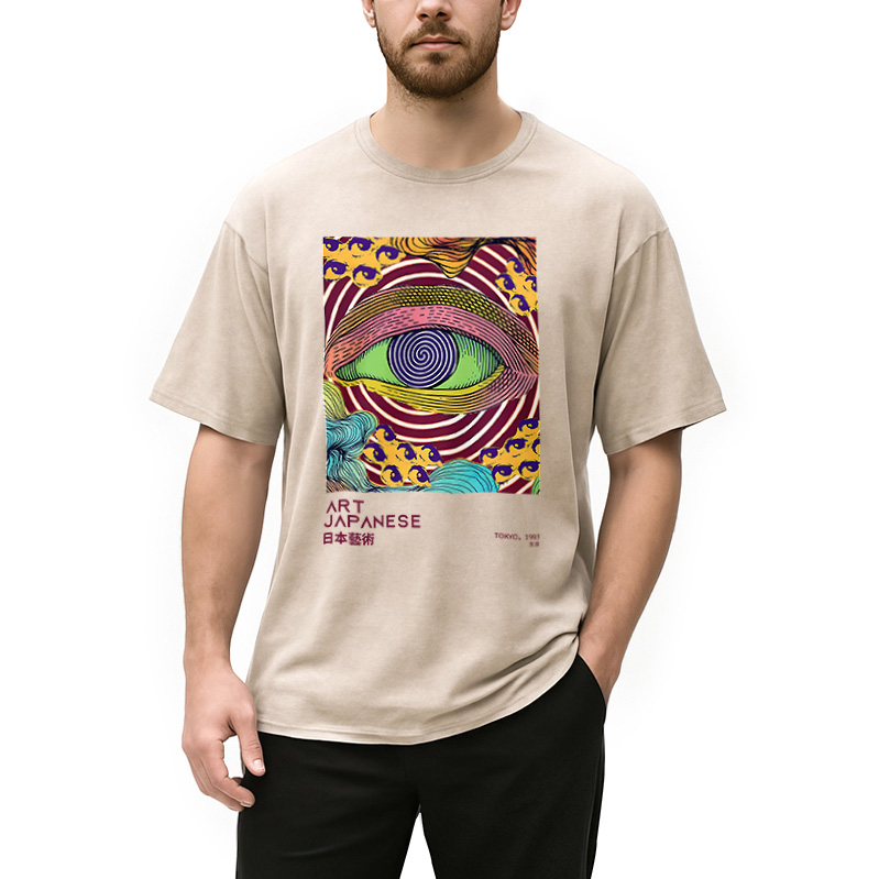 Modecanvas Illusion Eye Washed T-Shirt