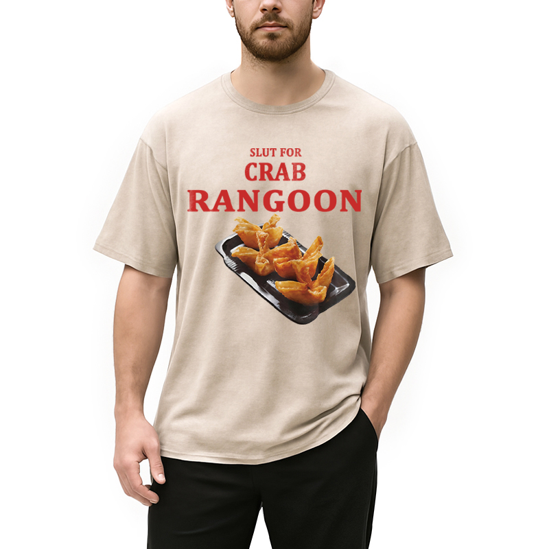 Modecanvas Funny Crab Rangoo Meme Washed T-Shirt