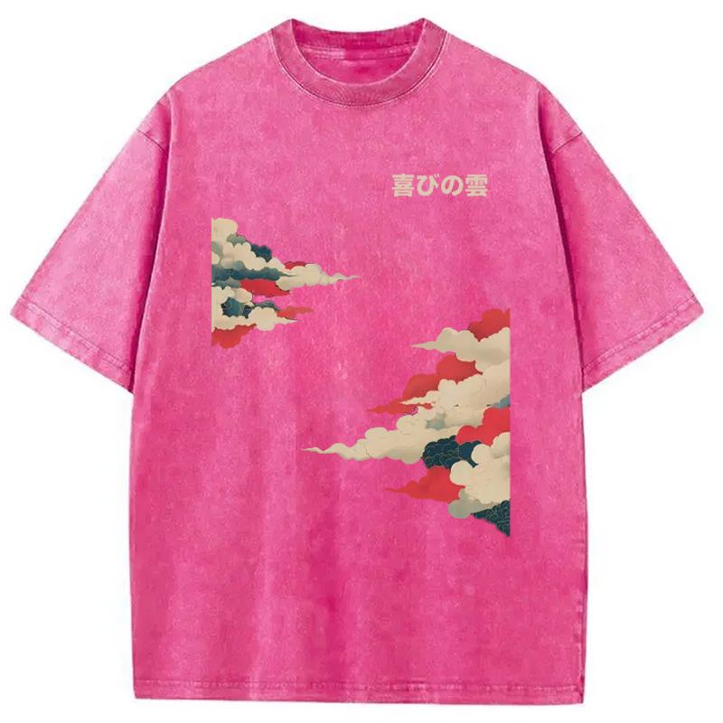 Modecanvas Japanese Clouds Washed T-Shirt