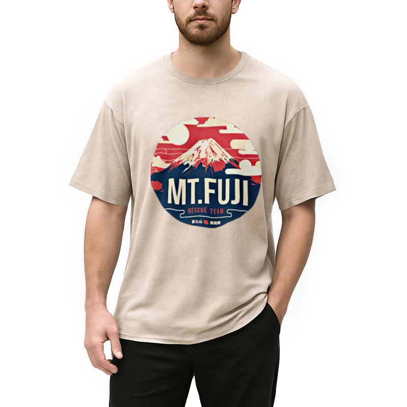 Modecanvas Japanese Mount Fuji Rescue Washed T-Shirt