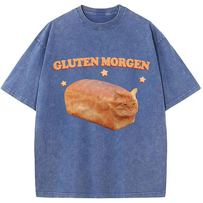 Modecanvas Silly Gluten Cat Washed T-Shirt