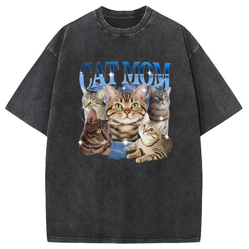 Modecanvas Cat Mom Meme Washed T-Shirt