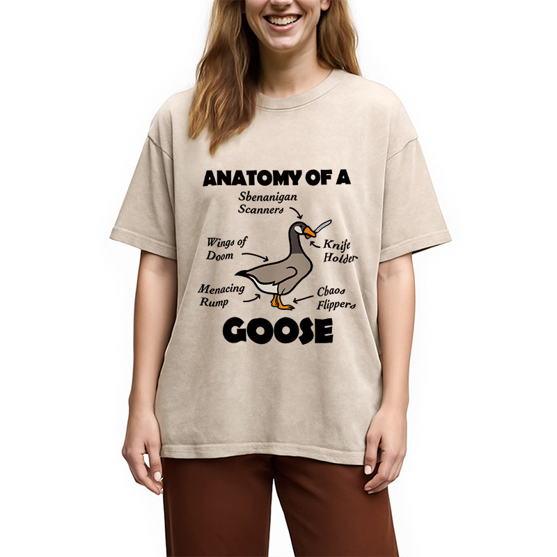 Modecanvas Anatomy of A Goose Washed T-Shirt