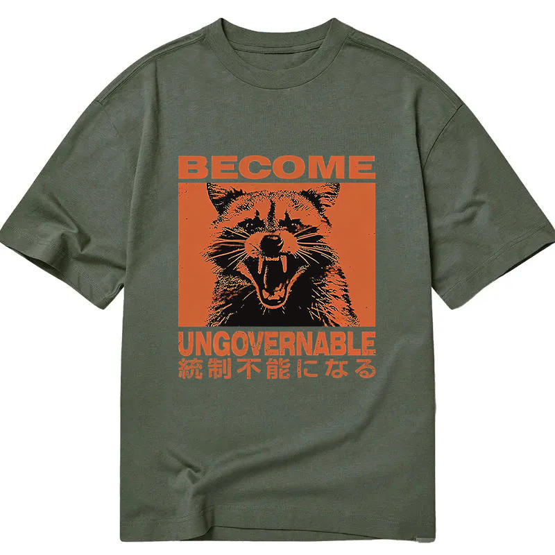Modecanvas Ungovernable Raccoon DTG Printing Classic T-Shirt-modecanvas