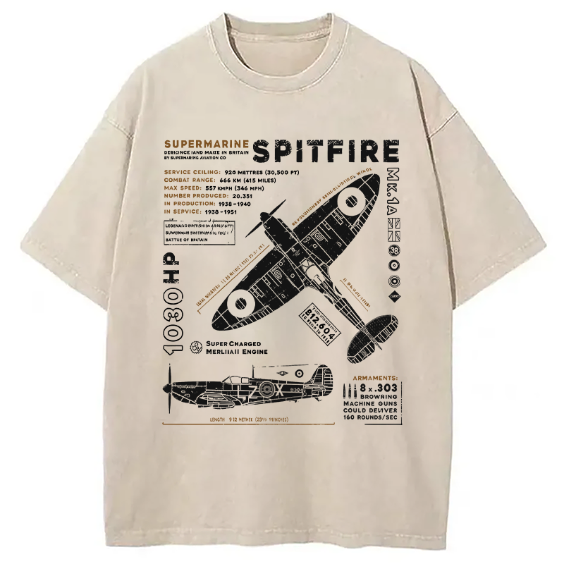 Modecanvas Royal Air Force Marlin Figher DTG Printing Washed T-Shirt