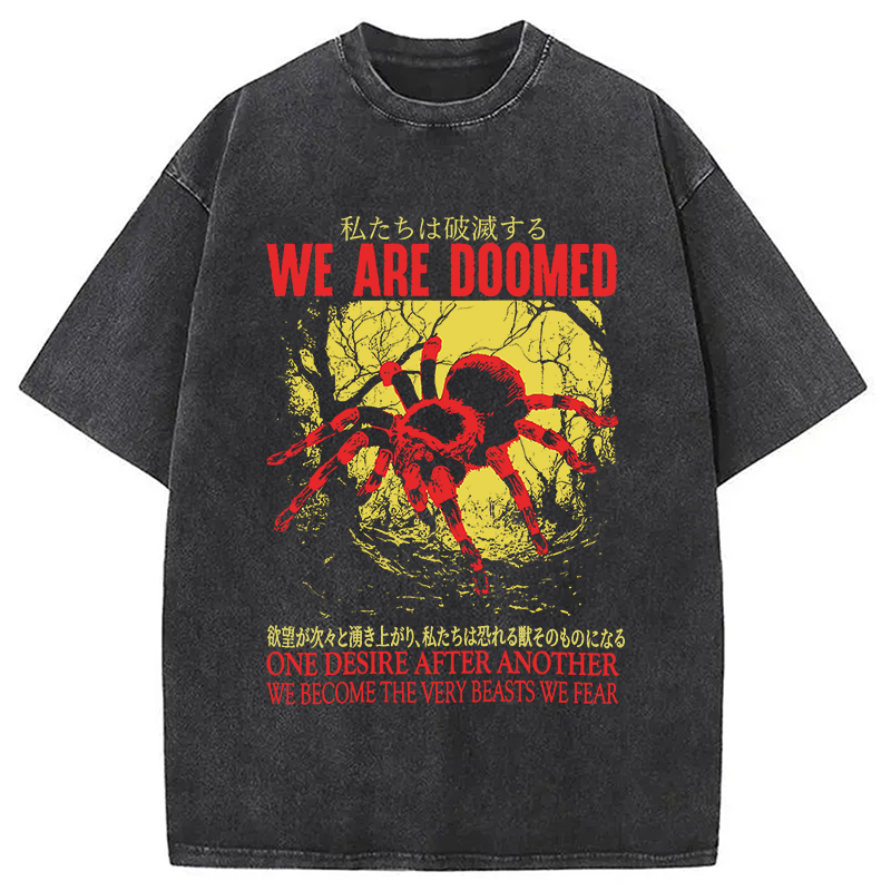 Modecanvas We Are Doomed Tarantula Washed T-Shirt