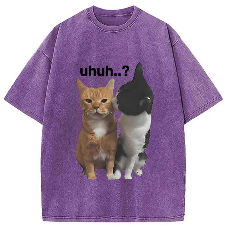 Modecanvas Uhuh..? Cats Washed T-Shirt