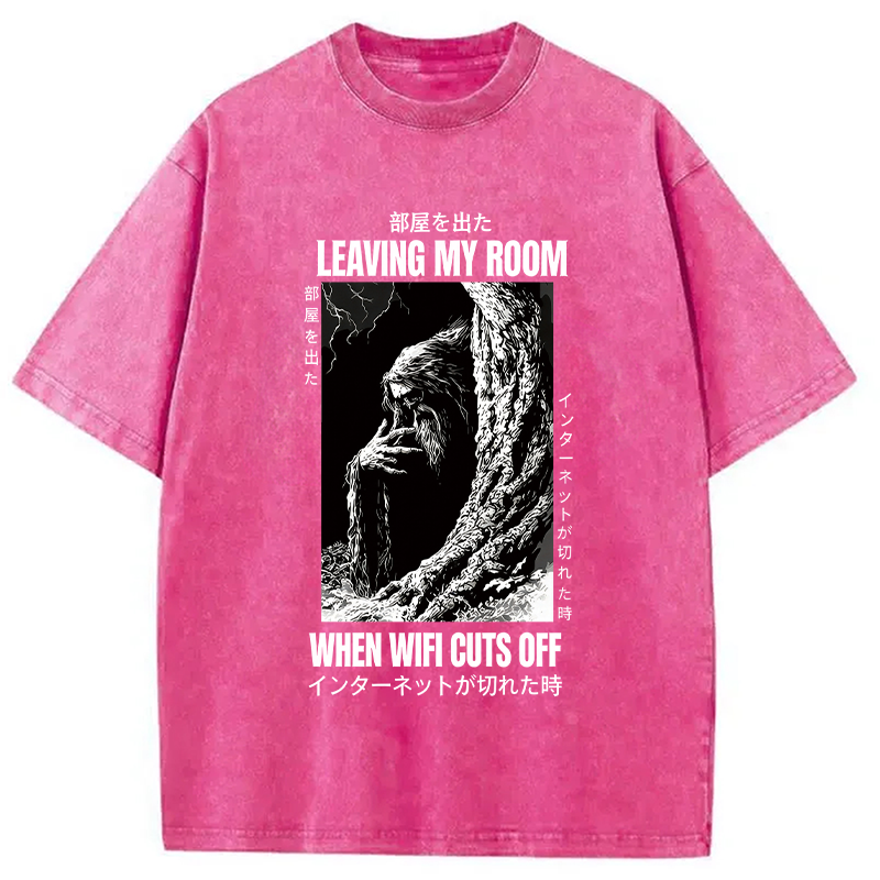 Modecanvas Funny Horror Gen Z Japanese DTG Printing Washed T-Shirt-modecanvas