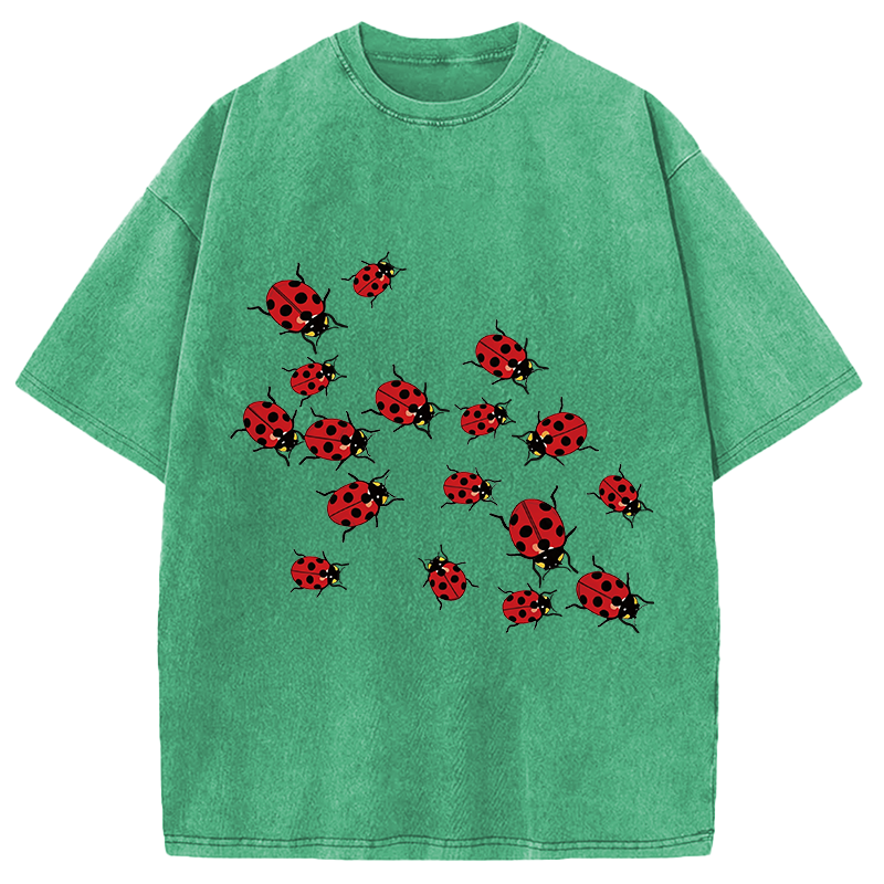 Modecanvas Ladybug DTG Printing Washed T-Shirt