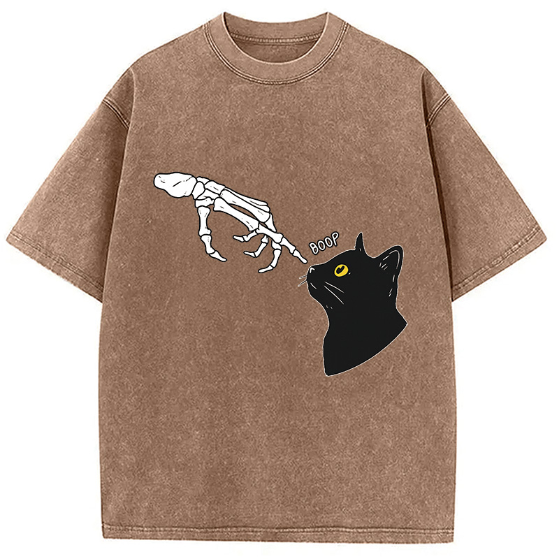 Modecanvas Cat Spooky Boop Washed T-Shirt