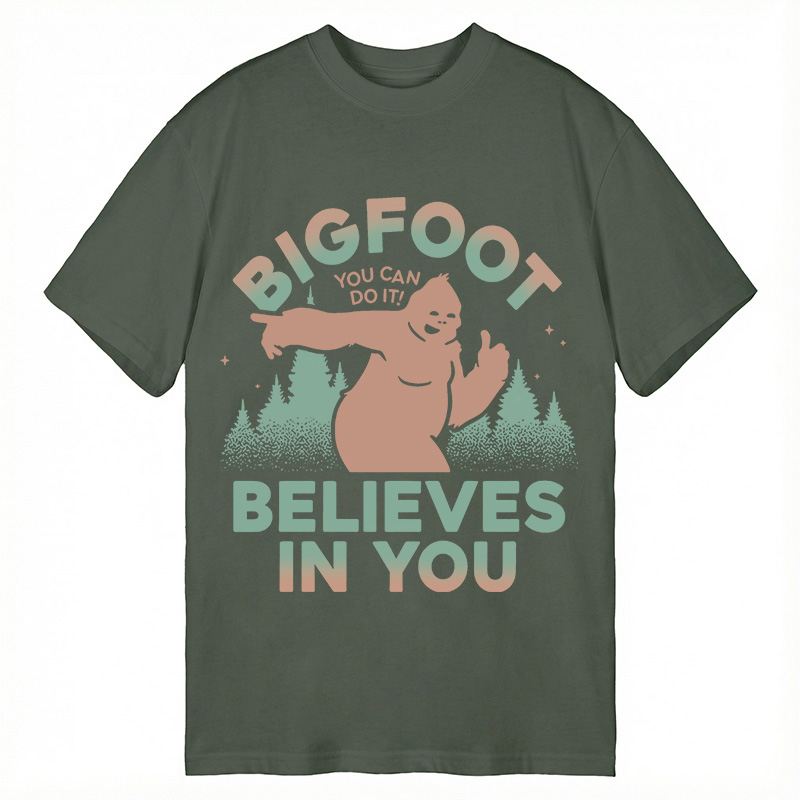 Modecanvas Bigfoot Believes In You DTG Printing Classic T-Shirt-modecanvas