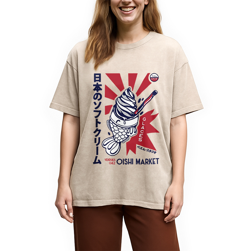 Modecanvas Glaces Vendues Chez Oishi Market Washed T-Shirt