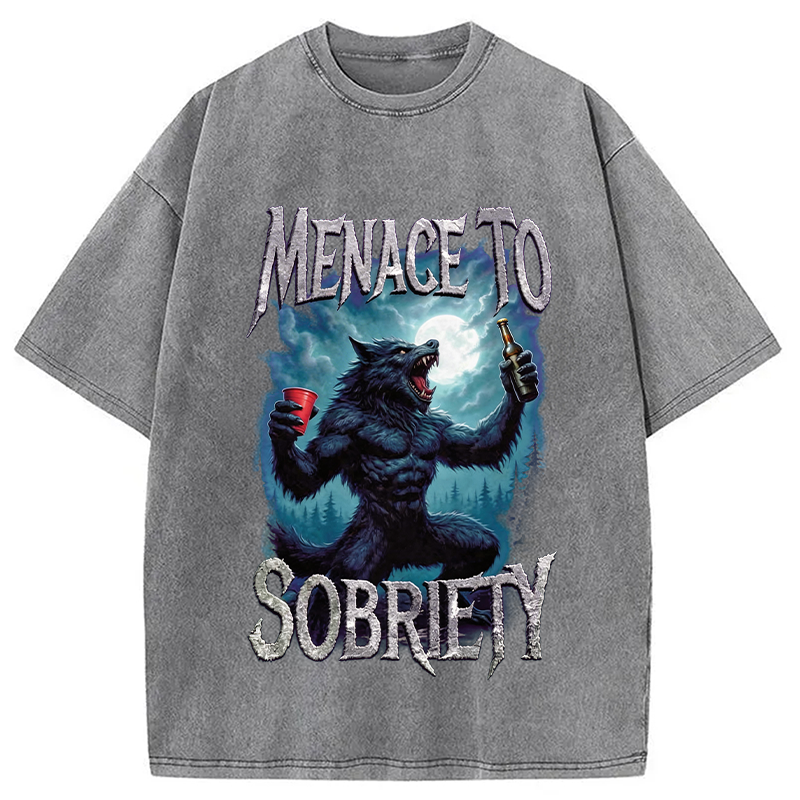 Modecanvas Menace To Sobriety Washed T-Shirt-modecanvas