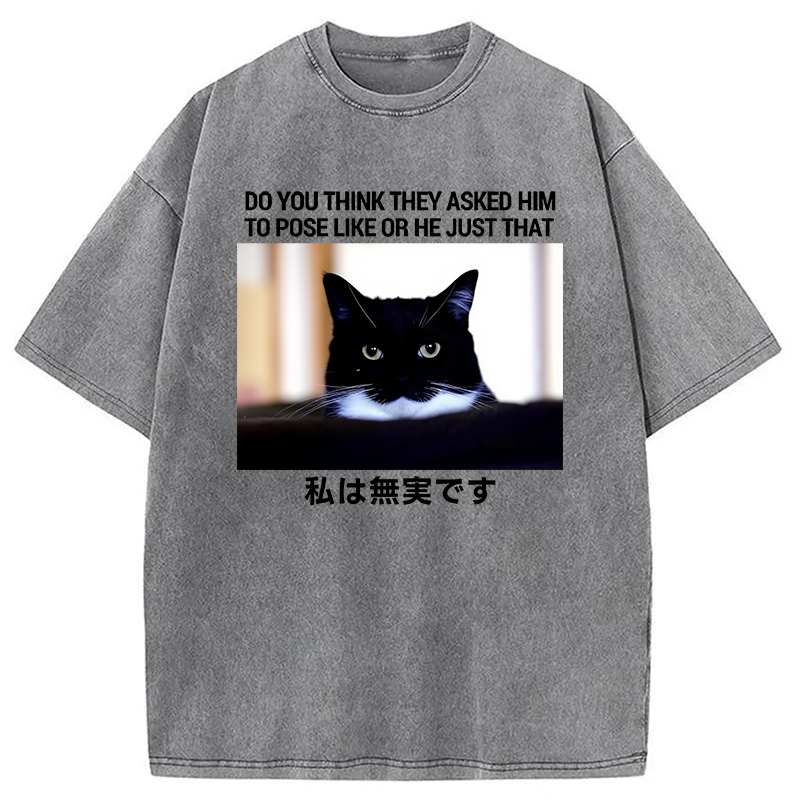 Modecanvas Do You Think Washed T-Shirt