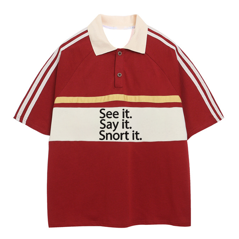 Modecanvas See It. Say It. Snort It. Polo Embroidered T-Shirt
