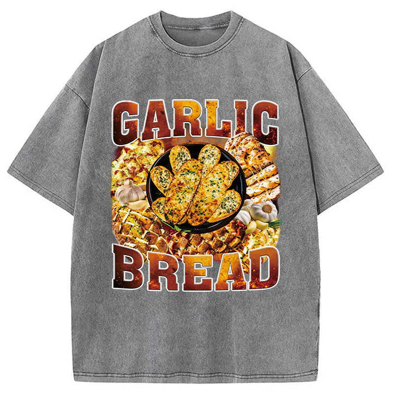 Modecanvas Garlic Bread DTG Printing Washed T-Shirt