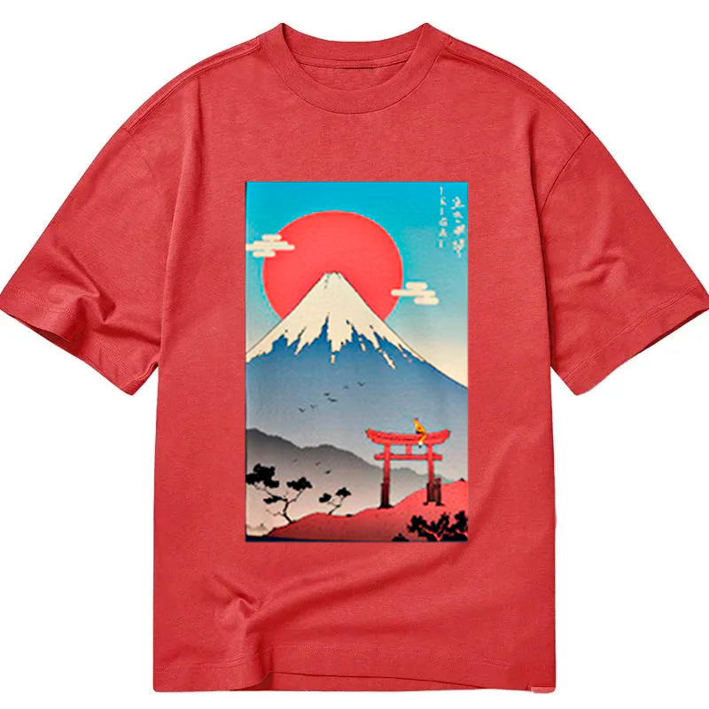 Modecanvas Ikigai in Mt. Fuji DTG Printing Classic T-Shirt-modecanvas