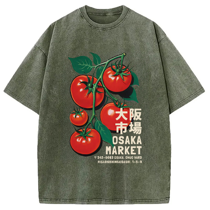 Modecanvas Osaka Market Japanese Tomatoes Washed T-Shirt