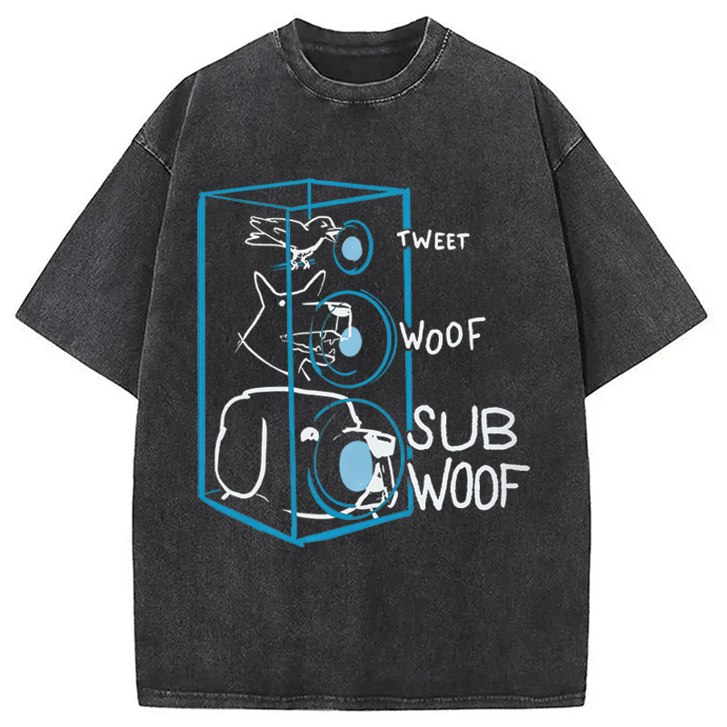 Modecanvas Subwoof Funny DTG Printing Washed T-Shirt