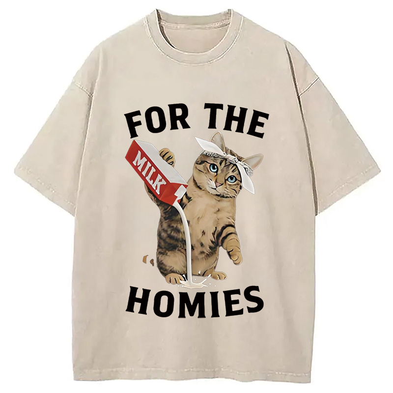 Modecanvas For The Homies Cat Washed T-Shirt