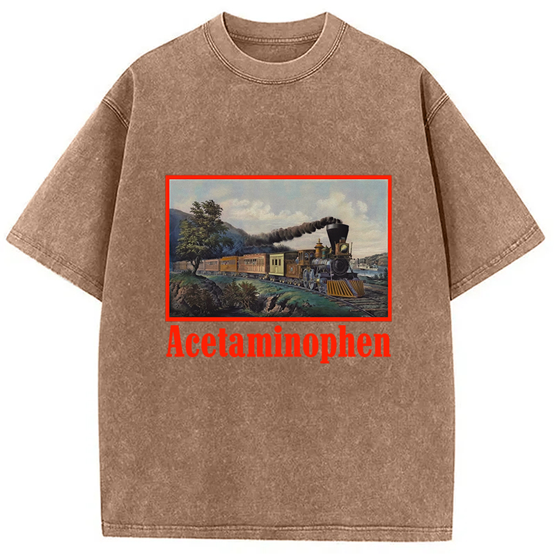 Modecanvas Acetaminophen Funny Meme Washed T-Shirt
