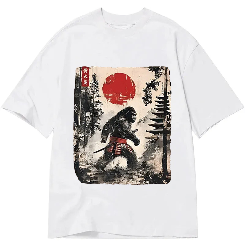 Modecanvas Japanese Samurai Bigfoot DTG Printing Classic T-Shirt-modecanvas