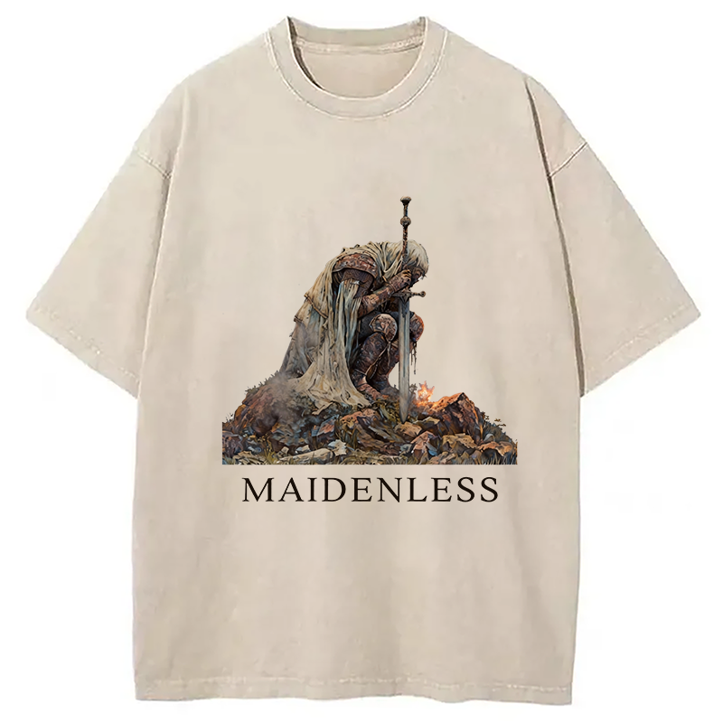 Modecanvas Maidenless Vintage Washed T-Shirt-modecanvas