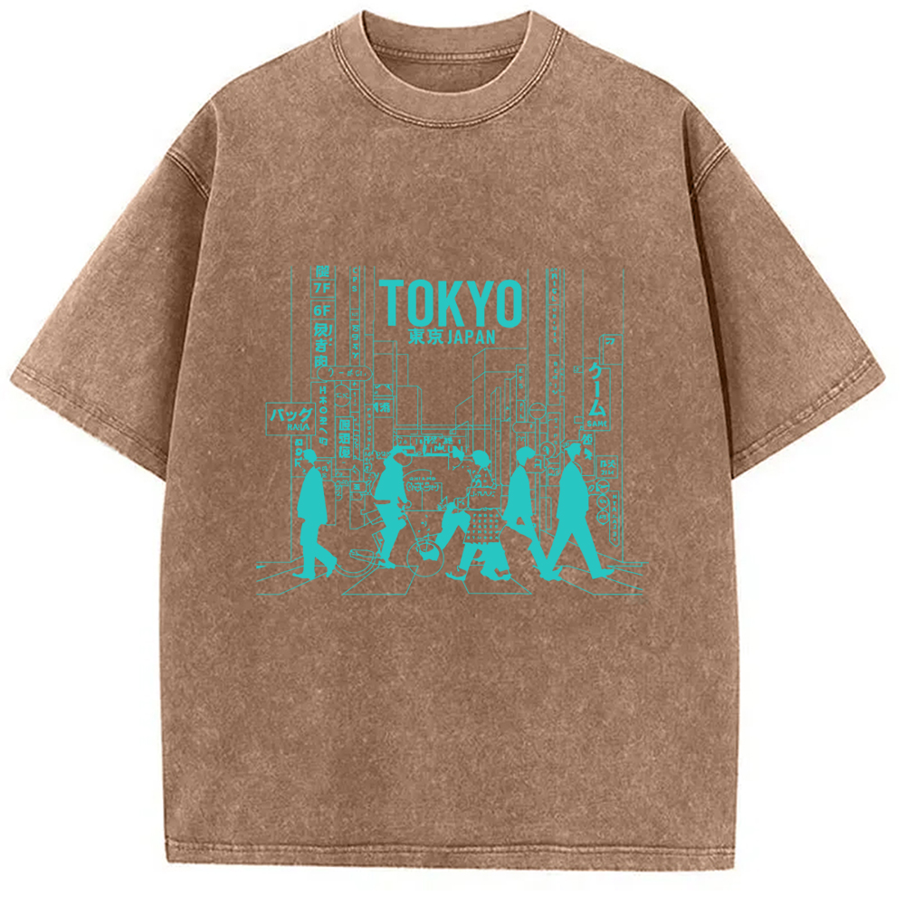 Modecanvas Tokyo Japan Street Vintage Washed T-Shirt