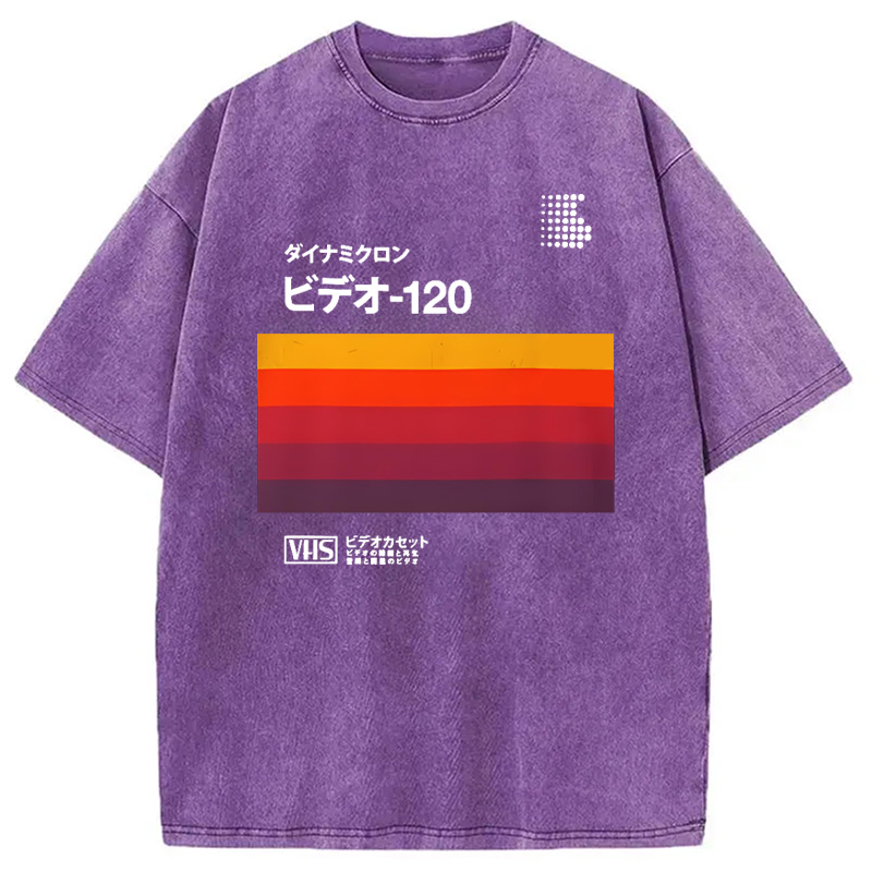 Modecanvas Retro Japanese VHS Cassette Washed T-Shirt