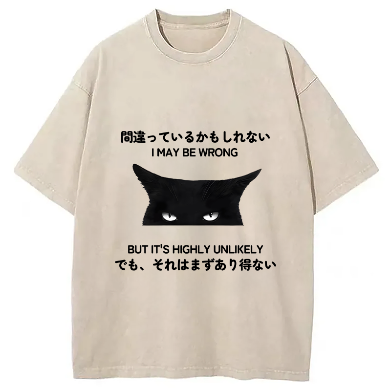 Modecanvas Cat Can Do No Wrong Washed T-Shirt