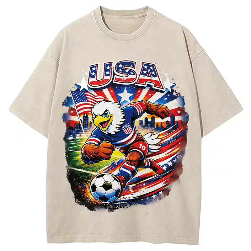 Modecanvas American Eagle Soccer DTG Printing Washed T-Shirt