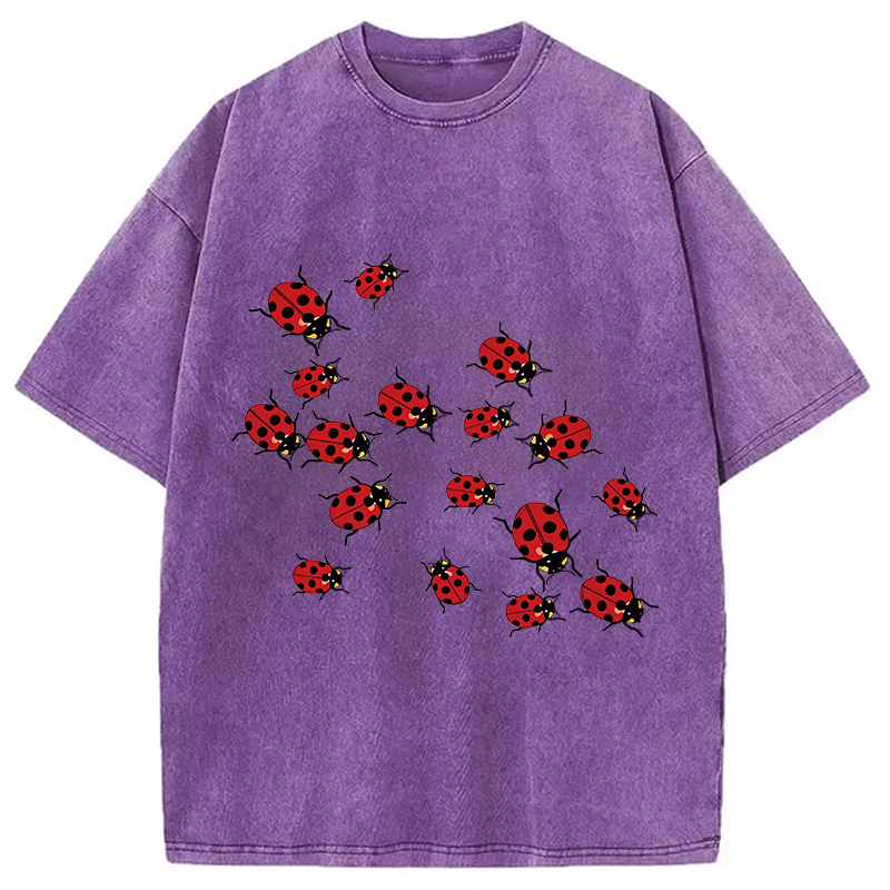 Modecanvas Ladybug DTG Printing Washed T-Shirt