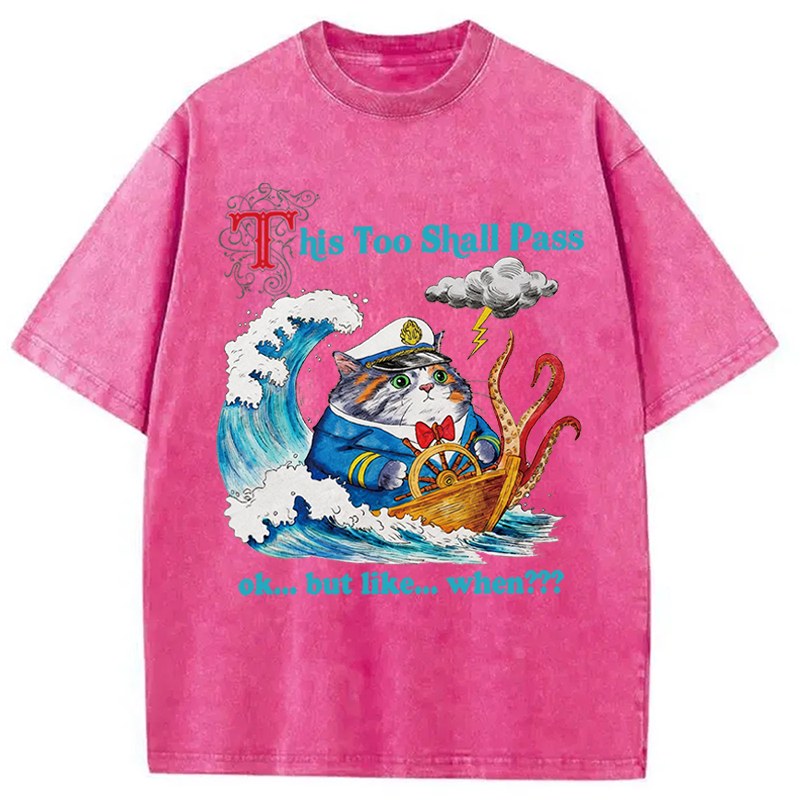 Modecanvas T His Too Shall Pass DTG Printing Washed T-Shirt