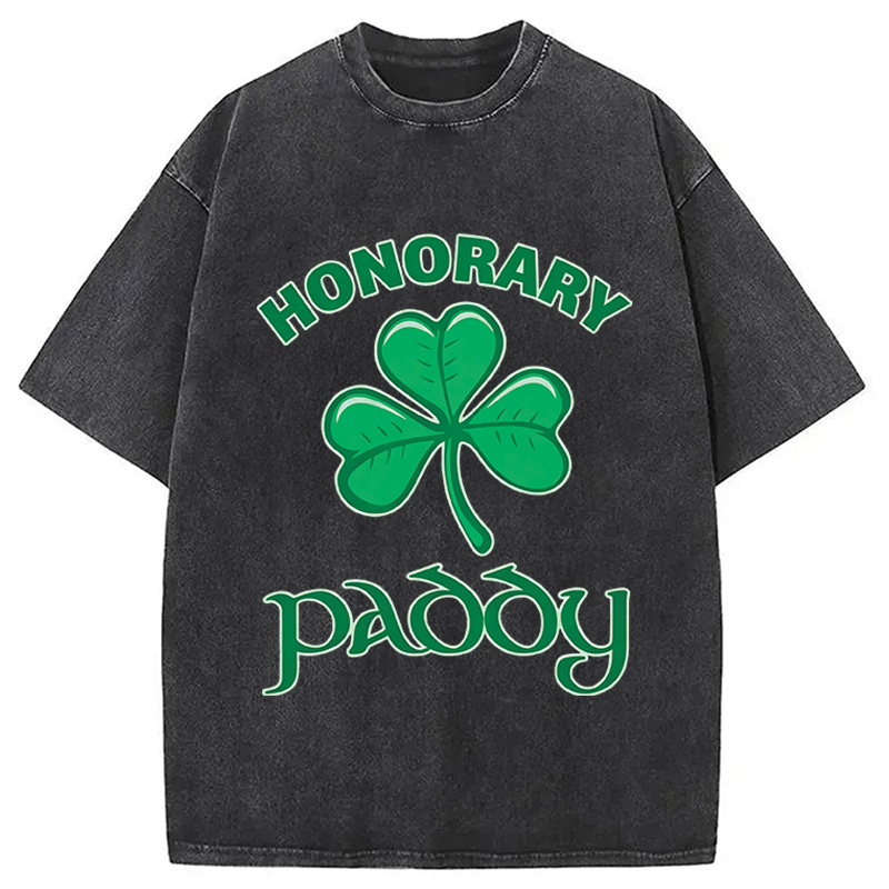 Modecanvas Honorary Paddy St Patricks Day DTG Printing Washed T-Shirt