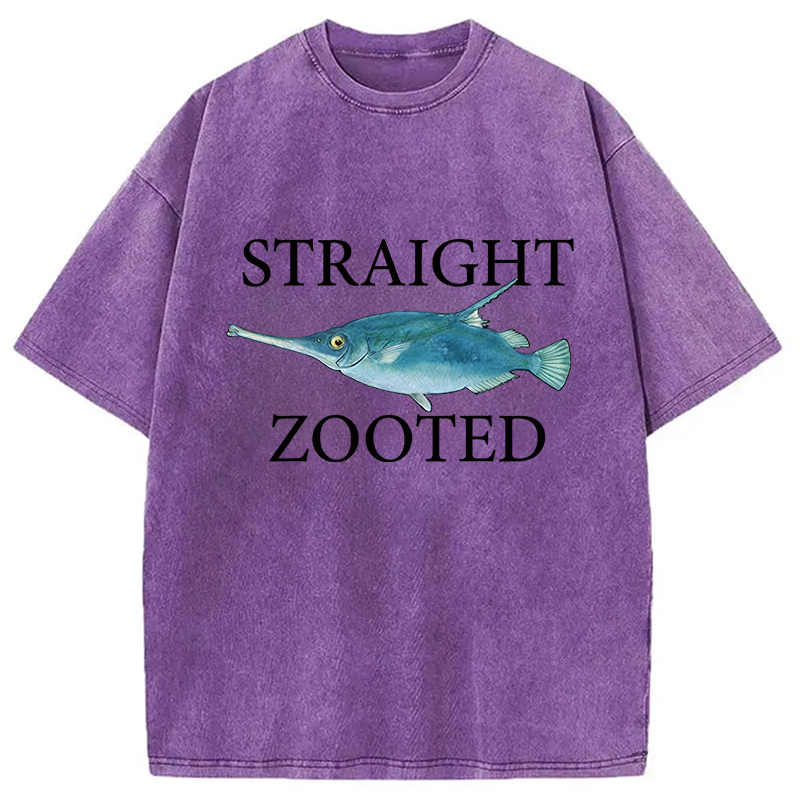 Modecanvas Straight Zooted DTG Printing Washed T-Shirt