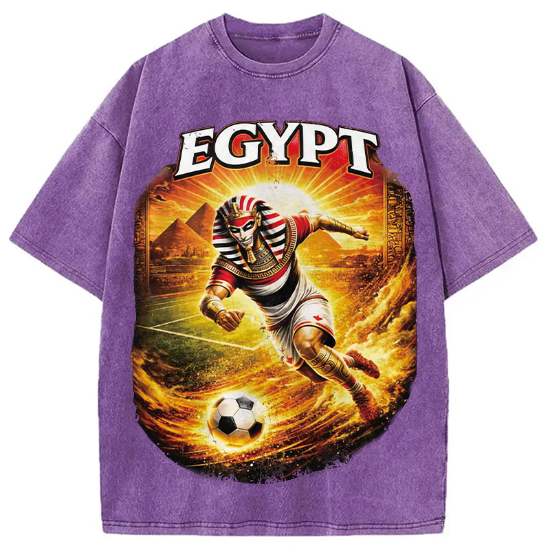 Modecanvas Egypt Soccer DTG Printing Washed T-Shirt