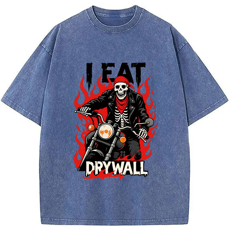 Modecanvas Eat Drywall Funny Meme Washed T-Shirt