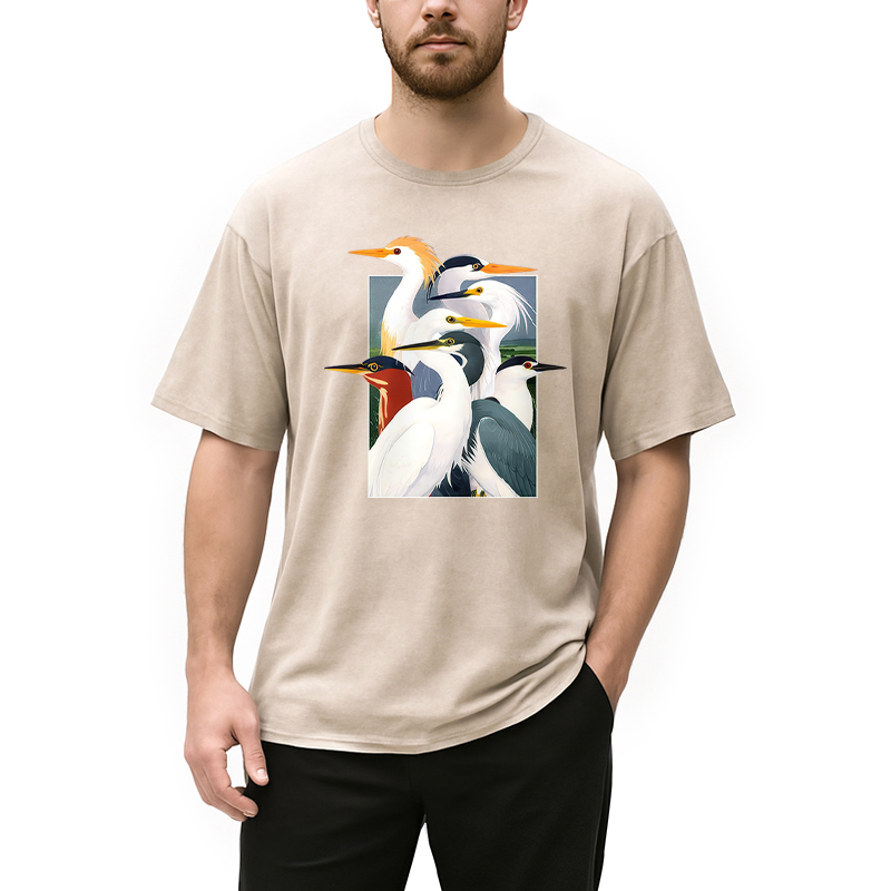 Modecanvas Wetland Assembly DTG Printing Washed T-Shirt